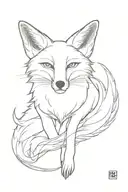 fox with a 18 wheeler and angle wings tattoo design idea
