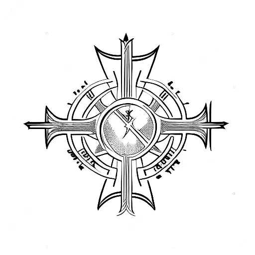 Christian Cross with wings tattoo design idea