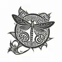 celtic dragonfly flying tattoo design idea