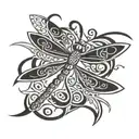 celtic dragonfly flying tattoo design idea