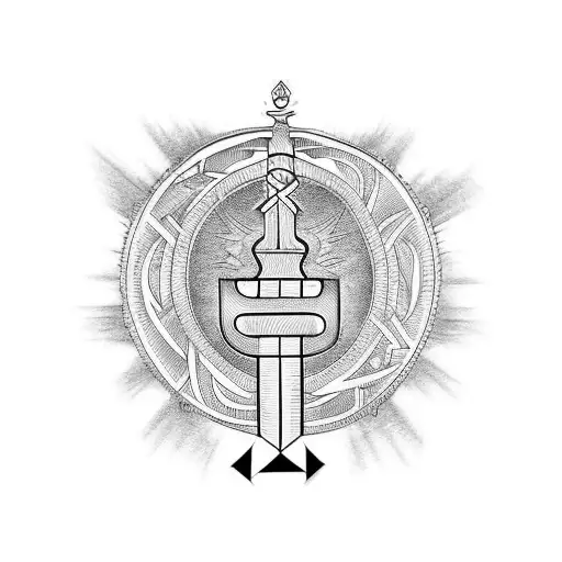 long narrow black and grey spine tattoo with the greek key tattoo design idea