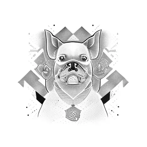 dogs and boar tattoo design idea