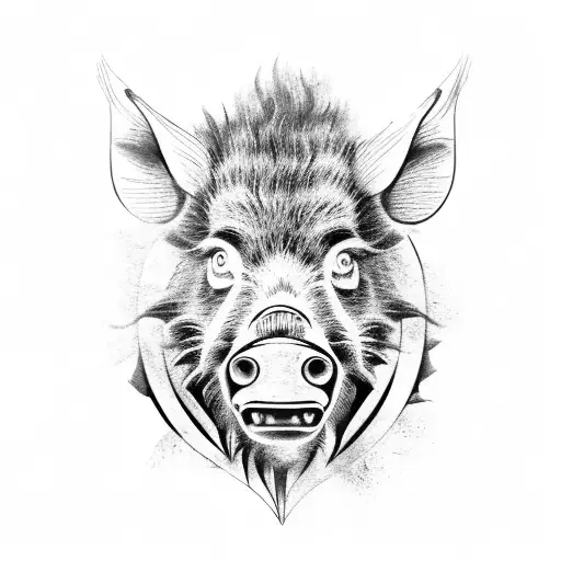 hunting boar tattoo design idea