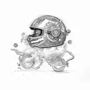 Motorcycle girl tattoo design idea