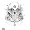 Motorcycle girl tattoo design idea