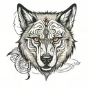 wolf with scar on one eye tattoo design idea