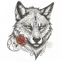 wolf with scar on one eye tattoo design idea