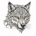 wolf with scar on one eye tattoo design idea