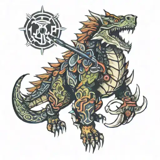 cryptid hunter monster hunter tattoo design idea