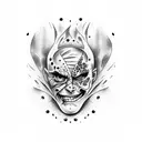 two face sad and happy  tattoo design idea