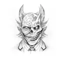 two face sad and happy  tattoo design idea