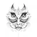 two face sad and happy  tattoo design idea