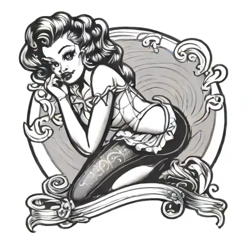 pinup girl tattoo design idea
