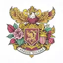 aston villa surrounded by lush tattoo design idea