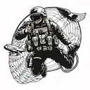 army paratrooper  tattoo design idea