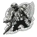 army paratrooper  tattoo design idea