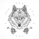 side wolf alpha symbol tattoo design idea