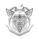 side wolf alpha symbol tattoo design idea