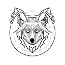 side wolf alpha symbol tattoo design idea