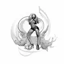 Beyoncé & nicki minaj  tattoo design idea