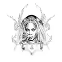 Beyoncé & nicki minaj  tattoo design idea