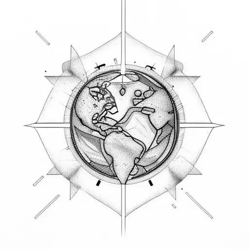 Cartoon sistem planet tattoo design idea