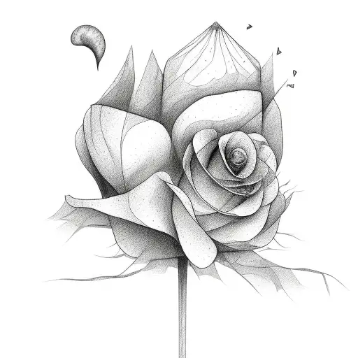 broken heart depression flowers tattoo design idea