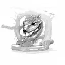 Chainsaws an logs tattoo design idea