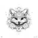 folhas e flores tattoo design idea