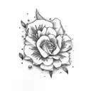 folhas e flores tattoo design idea