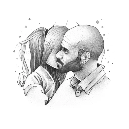 father and daughter forever together tattoo design idea