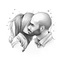 father and daughter forever together tattoo design idea