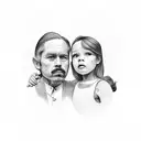 father and daughter forever together tattoo design idea