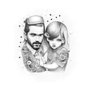 father and daughter forever together tattoo design idea
