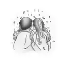 father and daughter forever together tattoo design idea