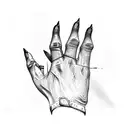 Hand with signature brgi on fingers tattoo design idea