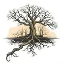 leafless tree tattoo design idea