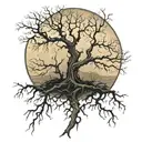 leafless tree tattoo design idea
