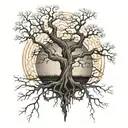leafless tree tattoo design idea
