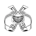 simple sigma chi Greek letters with playboy bunny on top of tbem tattoo design idea