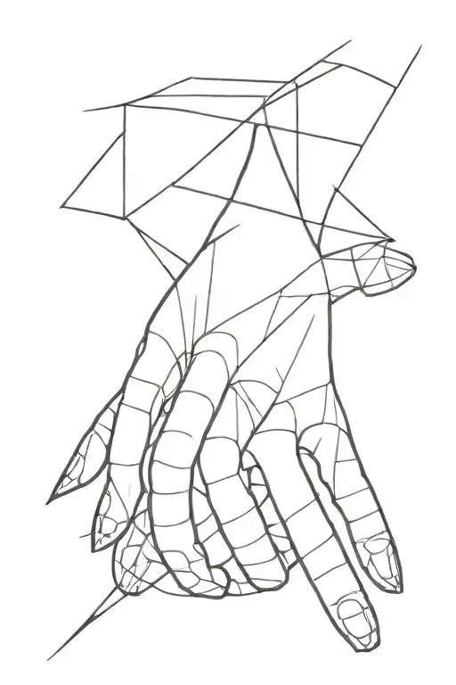 abstract lines with gradient on the whole hand tattoo design idea