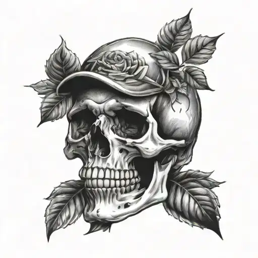skull and anvill tattoo design idea