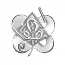 two elepants, a music note, a four leaf clover, smoke,  a marijuana leaf tattoo design idea