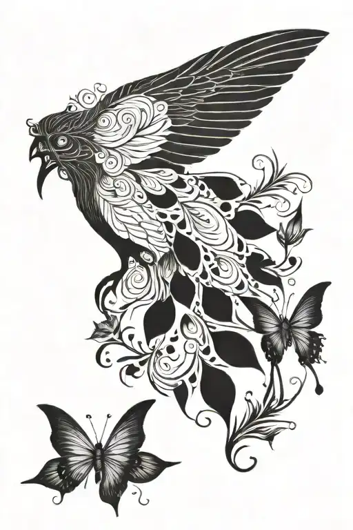 i want a tattoo with 4 fingerprints in a wing attached tattoo design idea