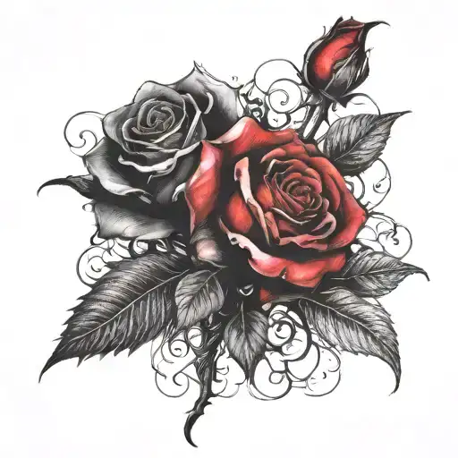 two rose wrapped tattoo design idea