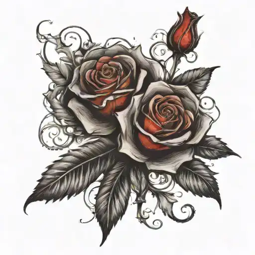 two rose wrapped tattoo design idea