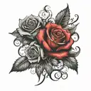 two rose wrapped tattoo design idea