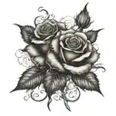 two rose wrapped tattoo design idea