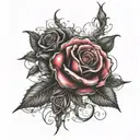 two rose wrapped tattoo design idea