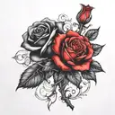 two rose wrapped one black one red  tattoo design idea